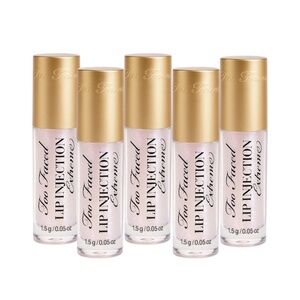 5 PACK Too Faced Lip Injection Extreme .05 Oz Clear Gloss Lip Plumper Instant N